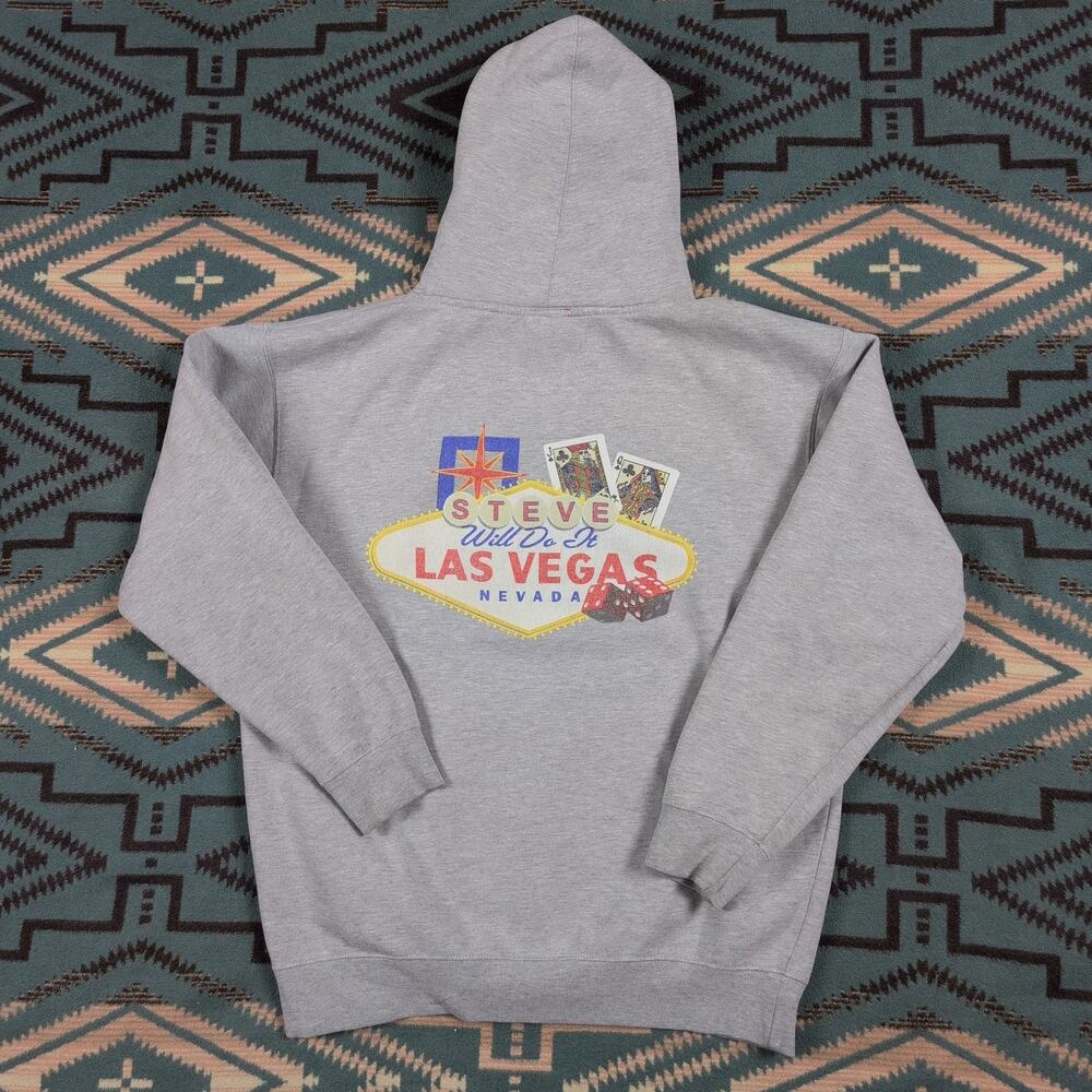 Full Send Steve Will Do It Las Vegas Hoodie Gray Large Nelk Boys YouTube Merch